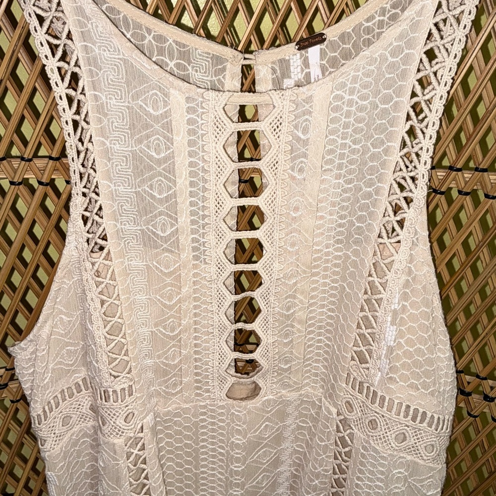 Free People Wherever You Go Mini Dress Ivory Size 6 - Picture 16 of 16